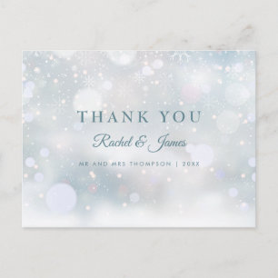 Cartão Postal Primeiros Flocos de Neve Casamento Obrigado