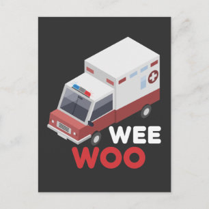 Cartão Postal Primeiros socorros Ambulância Car Paramédico Ems