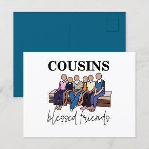 Cartão Postal Primos Amigos Abençoados Reunião de Família