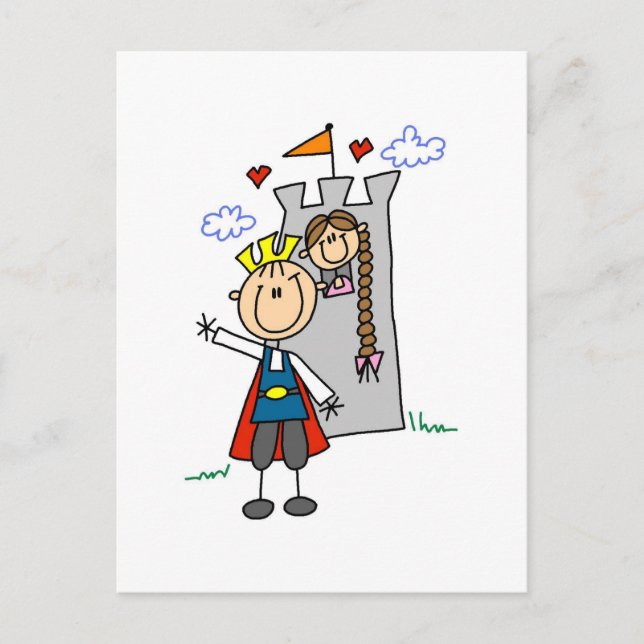 Cartão Postal Prince and Girl in Tower Camisetas and Gifts (Frente)