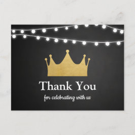 Cartão Postal Prince Crown | Folha de ouro Chá de fraldas | Obri
