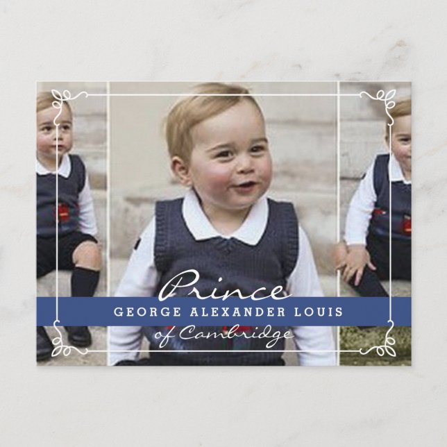 Cartão Postal Prince George - William & Kate (Frente)