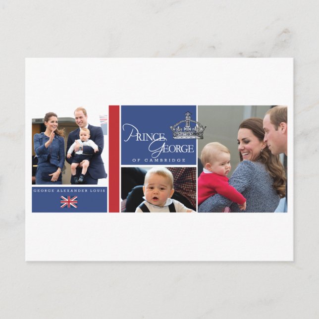 Cartão Postal Prince George - William & Kate (Frente)
