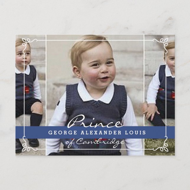 Cartão Postal Prince George - William & Kate (Frente)