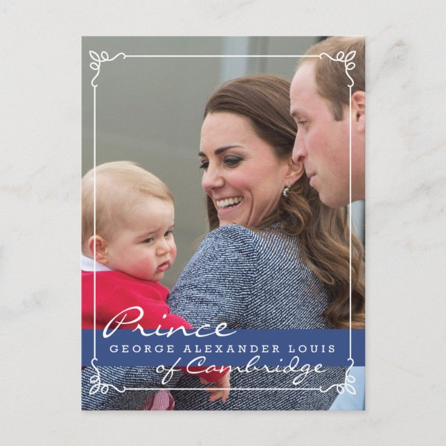 Cartão Postal Prince George - William & Kate (Frente)