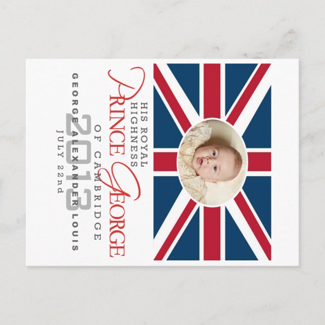 Cartão Postal Prince George - William & Kate (Frente)