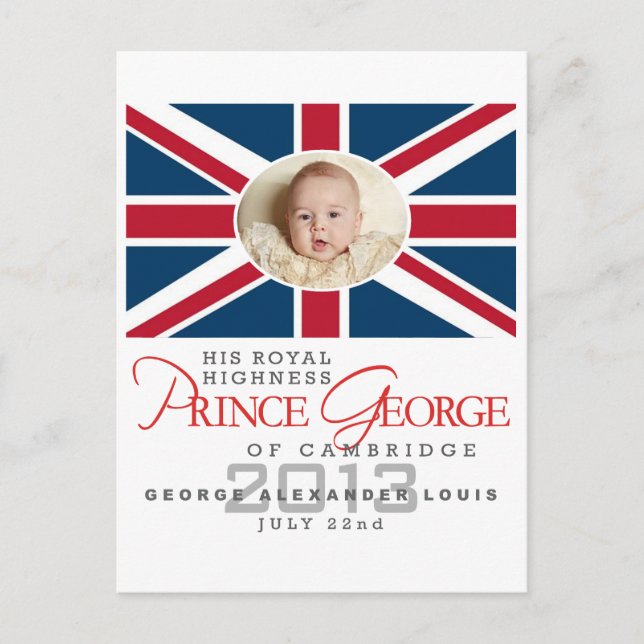Cartão Postal Prince George - William & Kate (Frente)