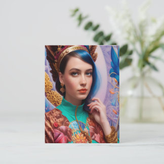 Cartão Postal Princesa com roupa decorativa