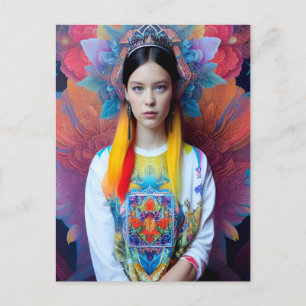 Cartão Postal Princesa com um suéter branco