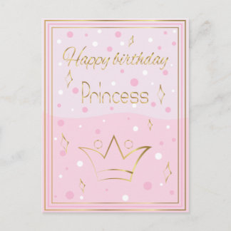 Cartão Postal Princesa de aniversário feliz