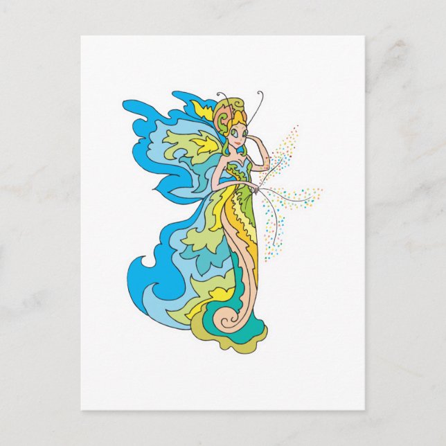 Cartão Postal princesa de fada de píxeis (Frente)