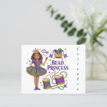 Princesa de Texto Personalizada - Mardi Gras