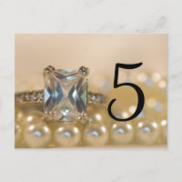Princesa Diamond Ring Pearls Números De Mesa De Ca
