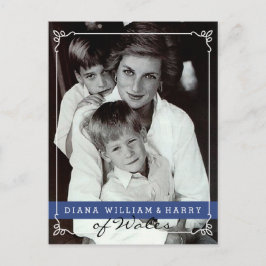 Cartão Postal Princesa Diana of Wales Will e Harry