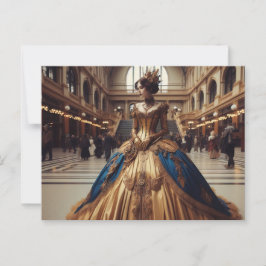 Cartão Postal Princesa Dourada Steampunk Vitoriana