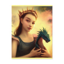 Princesa dragão com jovem dragão 