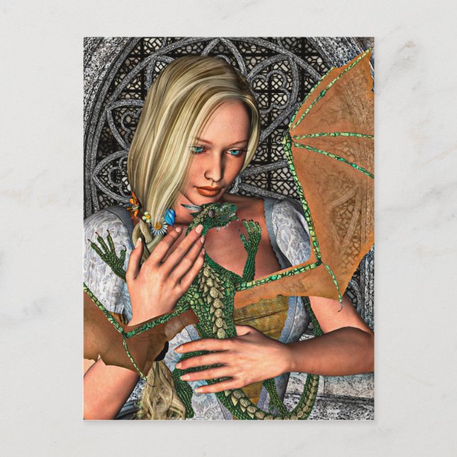 Cartão Postal Princesa e Dragão (Frente)