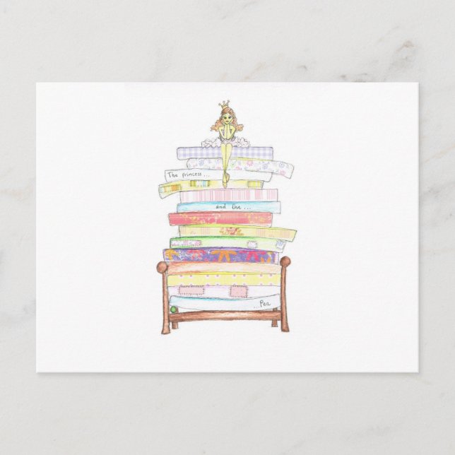 Cartão Postal princesa e ervilha (Frente)