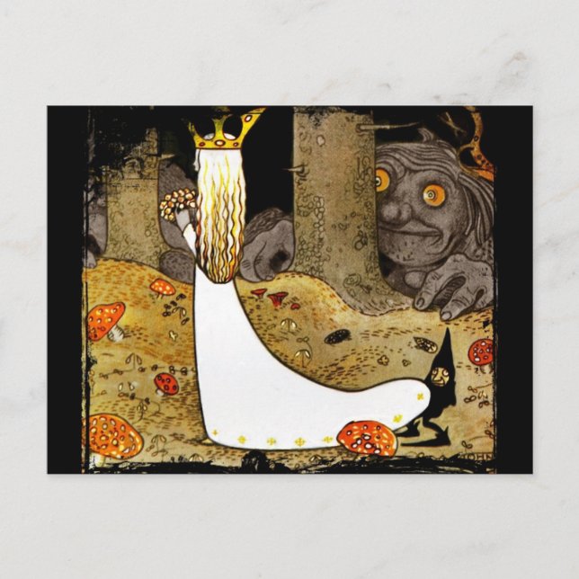 Cartão Postal Princesa em Branco com flores (Frente)