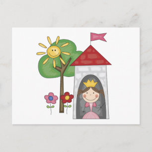 Cartão Postal Princesa em Torre Camisetas e presentes