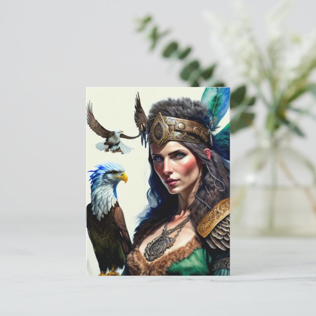 Cartão Postal Princesa guerreira celta (Em pé/Frente)