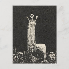 Cartão Postal Princesa John Bauer e os Trolls Arte Vintage