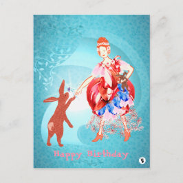 Cartão Postal Princesa Lebre Amizade Preciosa 