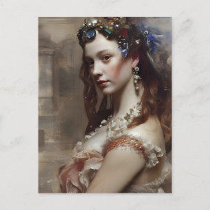 Cartão Postal Princesa Renascentista arte de fantasia gerada por