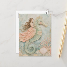 Cartão Postal Princesa Surreal e Fantasia de Cavalo-Marinho em C
