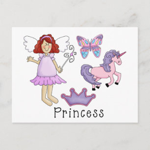 Cartão Postal Princesa Unicorn