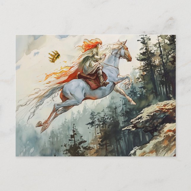 Cartão Postal Princess Crown Lost  Rosstrappe Legend Watercolor (Frente)