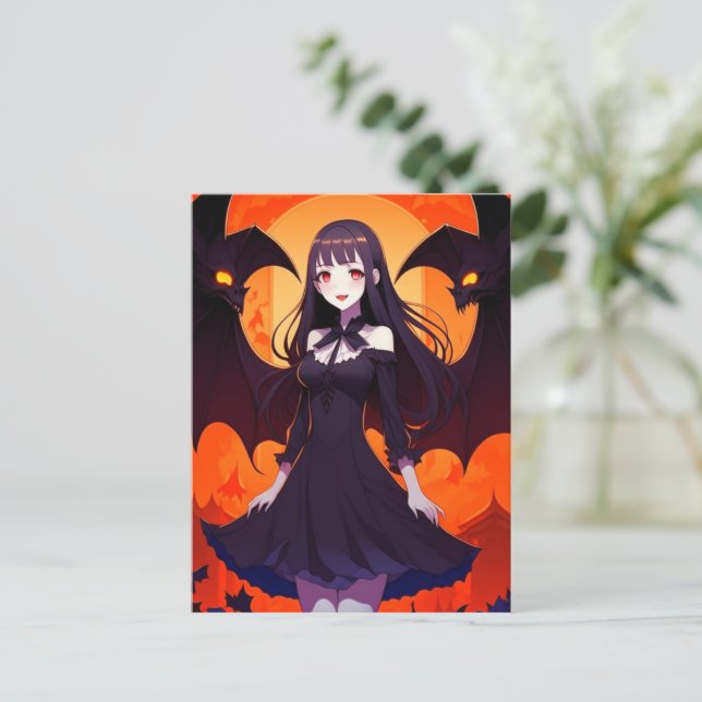 CARTÃO POSTAL PRINCESS VAMPIRE OF BATS - GÓTICO (Em pé/Frente)