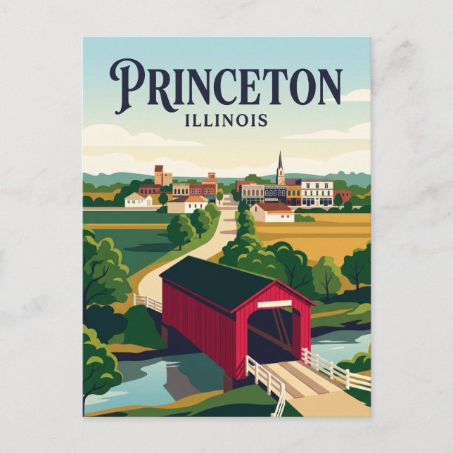 Cartão Postal Princeton Illinois (Frente)