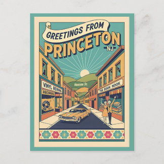 Cartão Postal Princeton NJ Nassau St Estilo Vintage