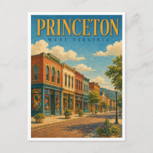 Cartão Postal Princeton West Virginia Mercer Street GeoSaga