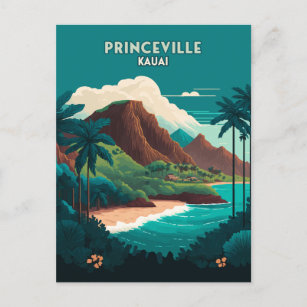 Cartão Postal Princeville Kauai Hawaii - Montanhas Retro