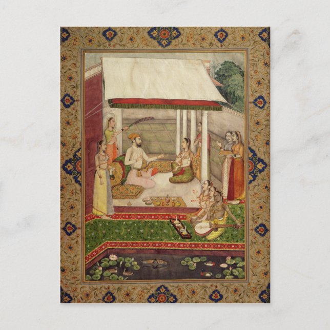 Cartão Postal Príncipe e Princesa Ouvindo Música (Frente)