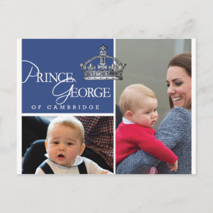 Cartão Postal Príncipe George - William & Kate