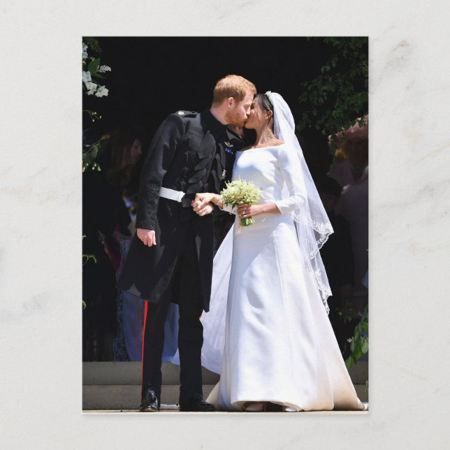 Cartão Postal Príncipe Harry e Meghan Markle Casamento Real (Frente)