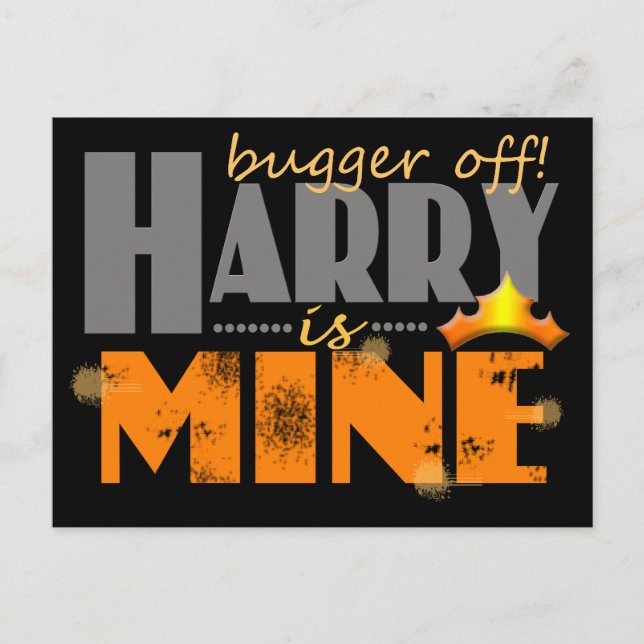 Cartão Postal Príncipe Harry é meu (Frente)