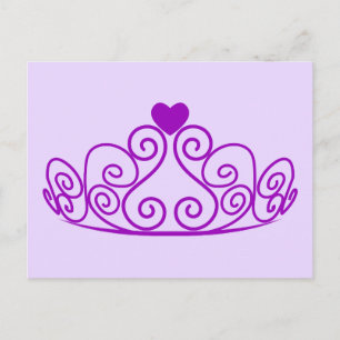 CARTÃO POSTAL PRÍNCIPE PURPLE TIARA GRÁFICO CROWN PERSONALIZÁ
