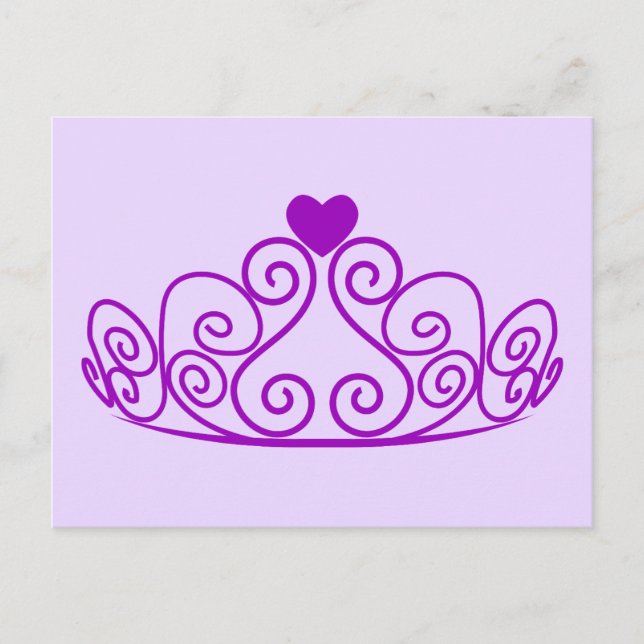 CARTÃO POSTAL PRÍNCIPE PURPLE TIARA GRÁFICO CROWN PERSONALIZÁVEL (Frente)