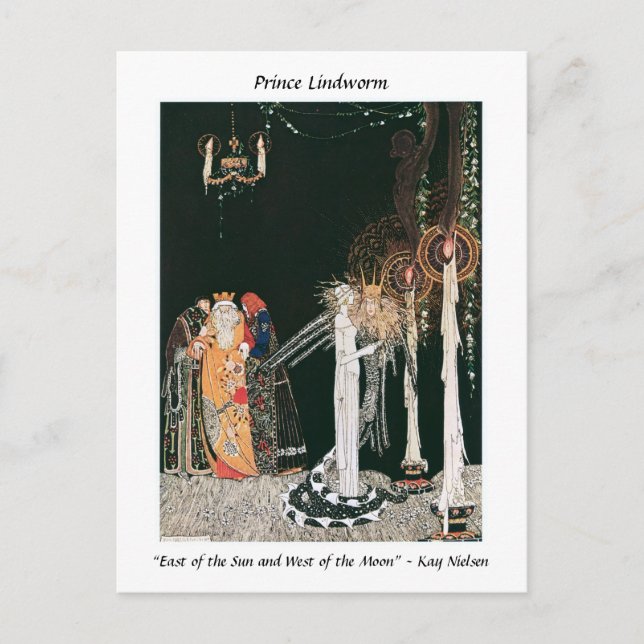Cartão Postal Príncipe Serpente Casamento Arte Nova fantasia (Frente)