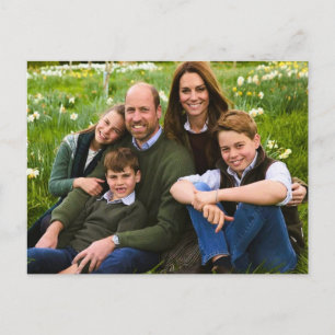 Cartão Postal Príncipe William e família Dez 2025 estilizado