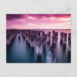 Cartão Postal Príncipes Pier Melbourne Austrália Púrpura Sunset