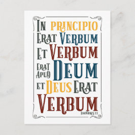 Cartão Postal Principio Erat Verbum Bíblia Latim Verse