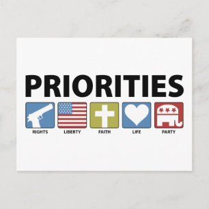 Cartão Postal Prioridades de GOP