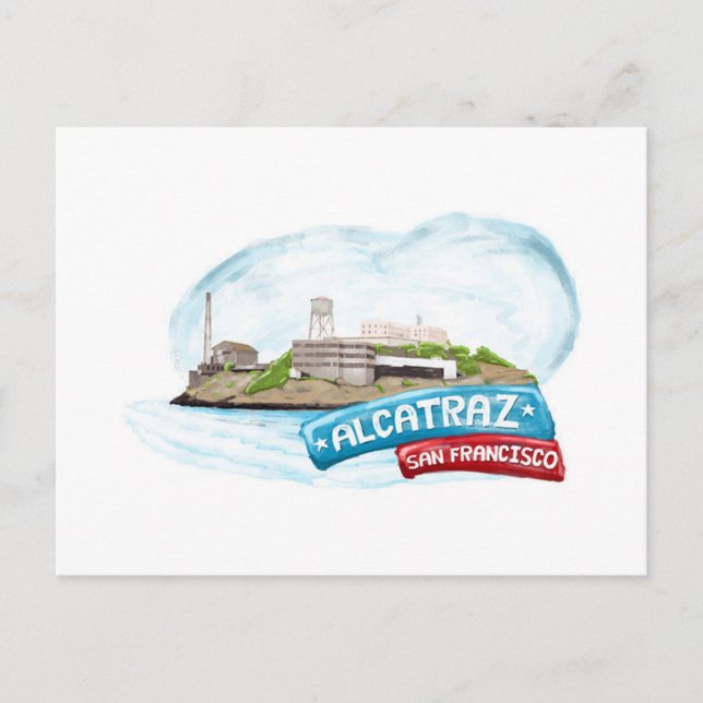 Cartão Postal Prisão Alcatraz em São Francisco (Frente)
