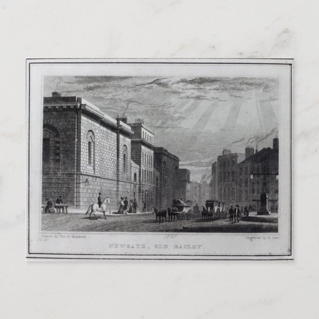 Cartão Postal Prisão Newgate e a Velha Bailey (Frente)
