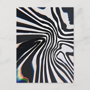 Cartão Postal Prisma de Arte de Linha Distorcida com Efeito Glit